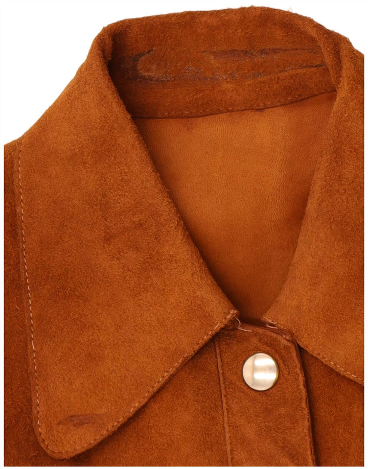 Vintage Damen Wildlederjacke UK 10 Small Brown