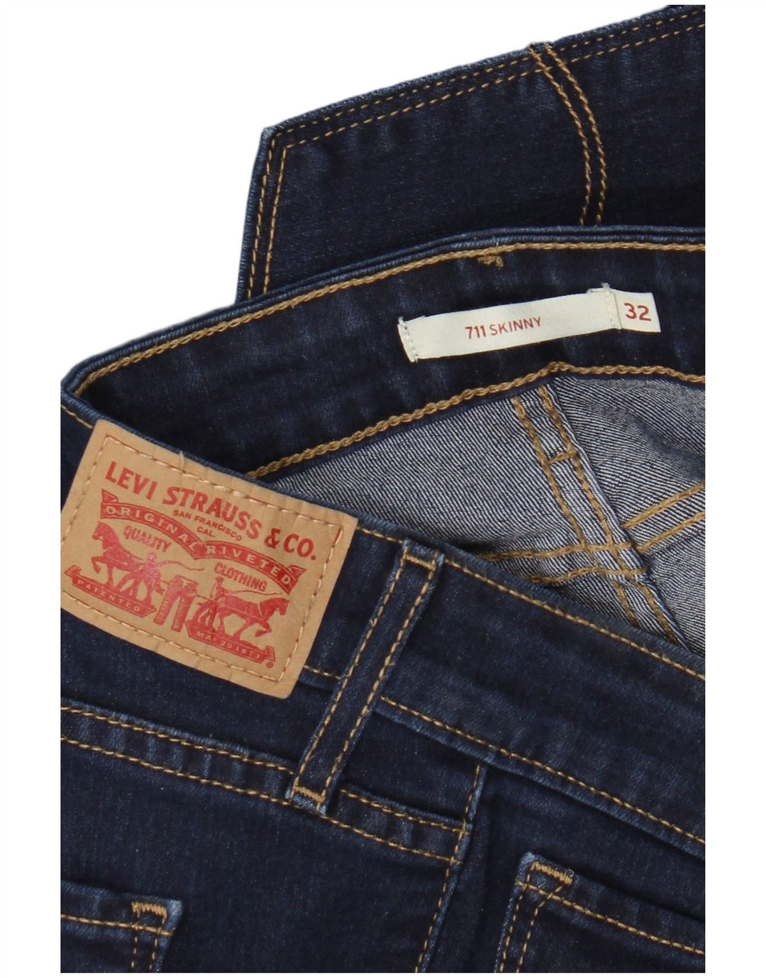 Levi's Damen 711 Skinny Jeans W32 L29 Marineblau