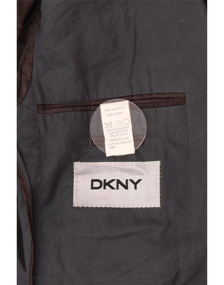 Dkny Herren-Blazer mit 2 Knöpfen, Größe S, Größe 36, Grau, Baumwolle