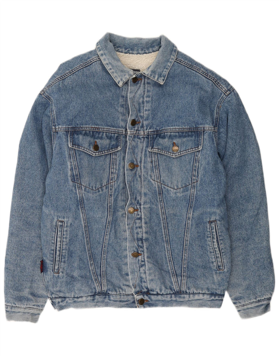 Vintage Herren Denim Sherpa Jacke UK 40 Groß Blau