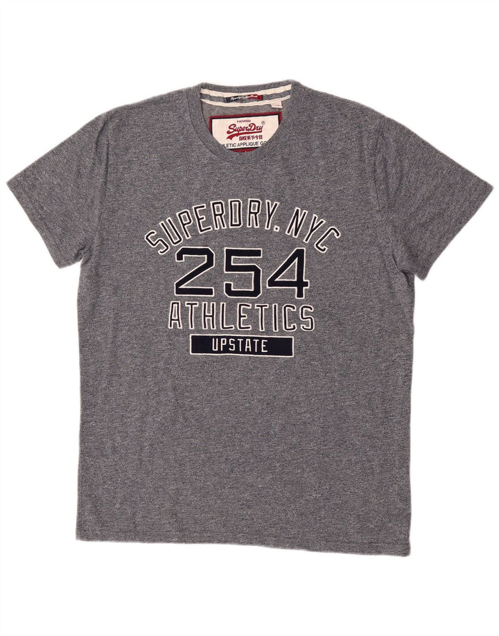 Superdry Herren Grafik-T-Shirt-Oberteil XL aus grauer Baumwolle