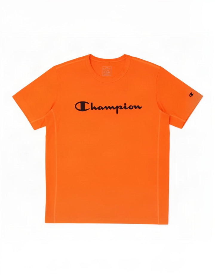 Champion Herren T-Shirt mit Grafik, Größe L, Orange