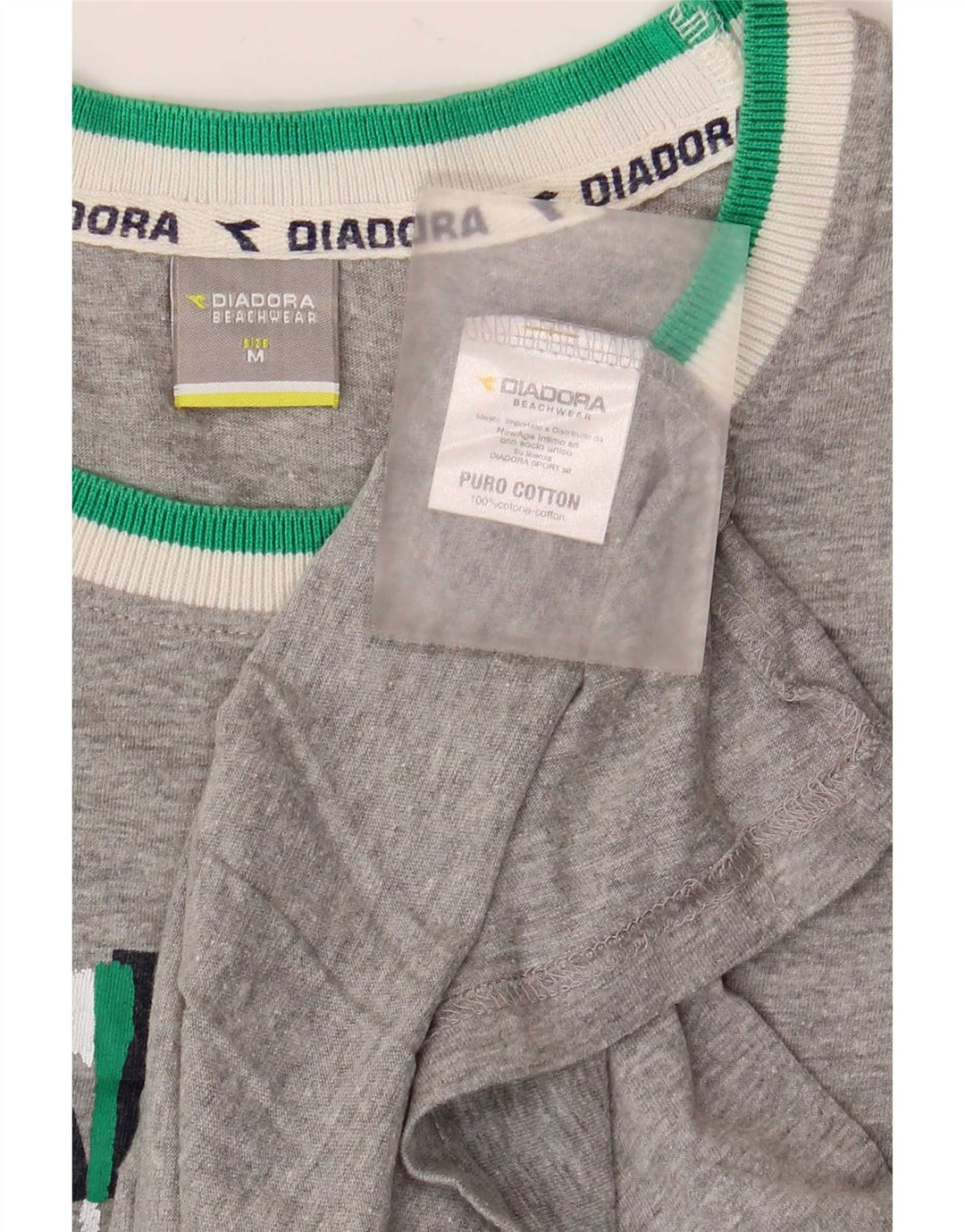 Diadora Herren-Weste mit Grafik, mittelgraue Colourblock-Baumwolle