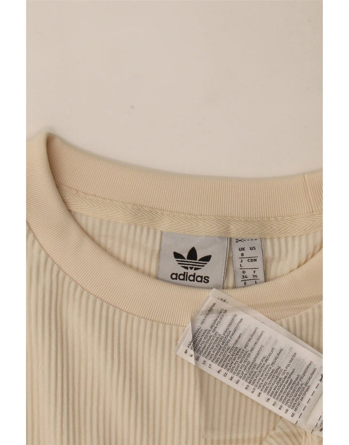 Adidas Damen Übergroßes Weste-Top UK 8 Small Beige Polyester