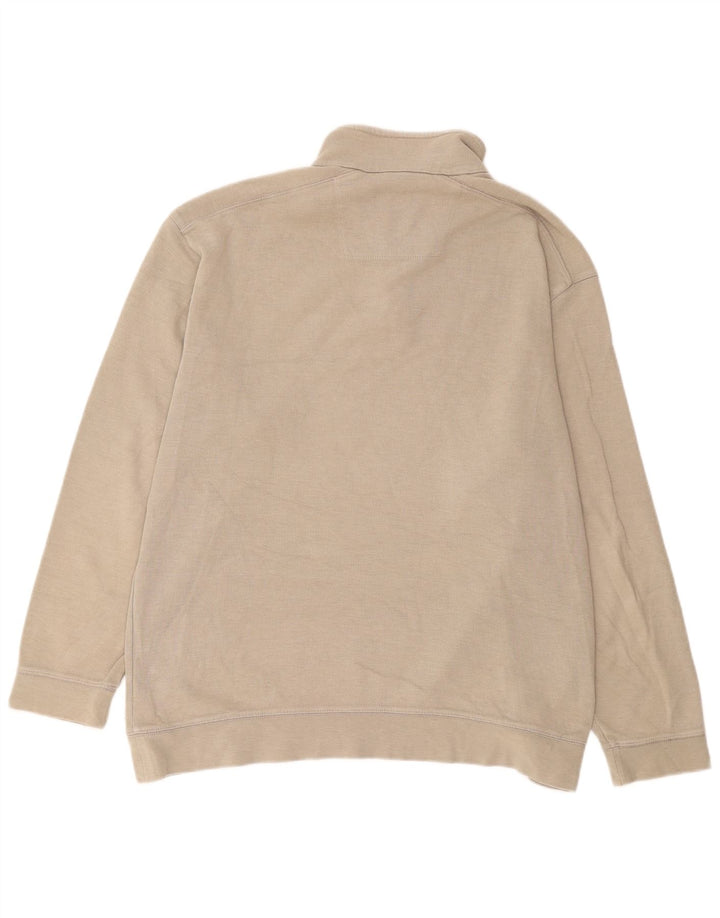 Marks & Spencer Herren Blue Harbour Sweatshirt mit Reißverschluss am Hals, Größe L, Beige