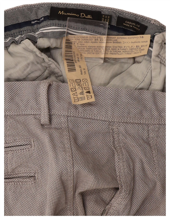 Massimo Dutti Herren Chinohose EU 38 Small W30 L29 Grau Argyle/Diamant