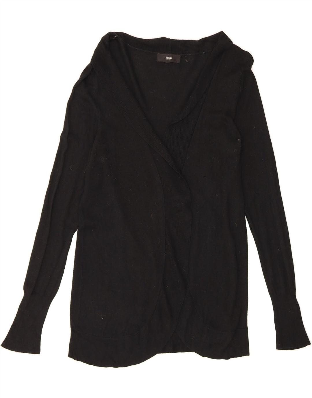 MOSSIMO Womens Longline Open Cardigan Sweater UK 12 Medium Black Nylon Vintage Mossimo and Second-Hand Mossimo from Messina Hembry 