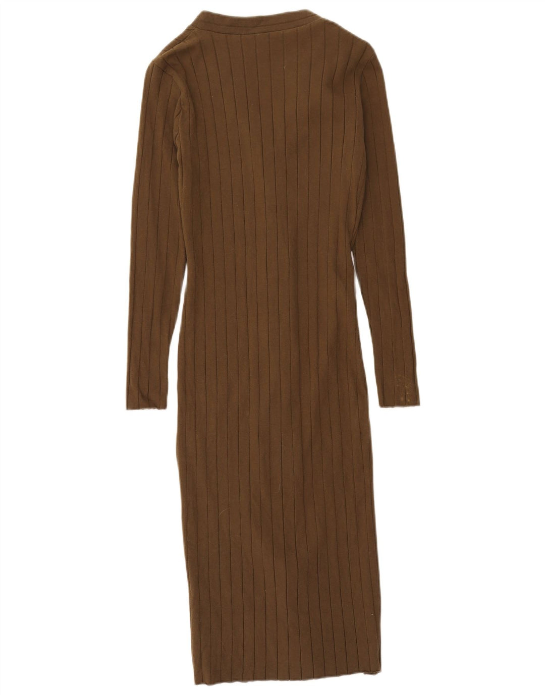 Zara Damen Langarm-Maxikleid UK 12 Medium Khaki