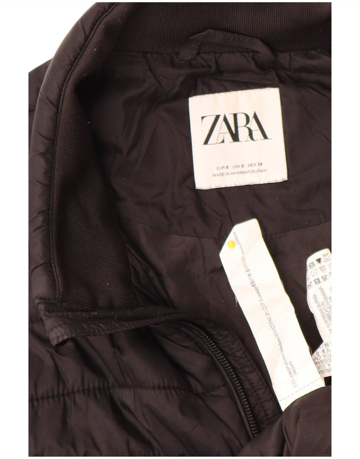 Zara Herren Wattierte Weste UK 36 Small Schwarz Polyester