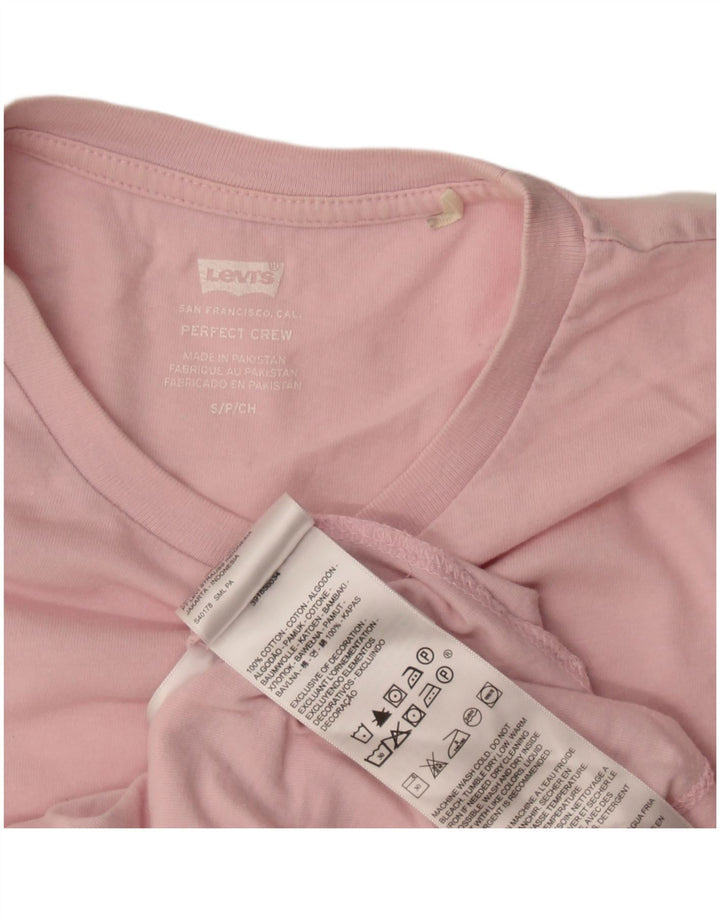 Levi's Damen T-Shirt Top UK 10 Small Rosa Baumwolle