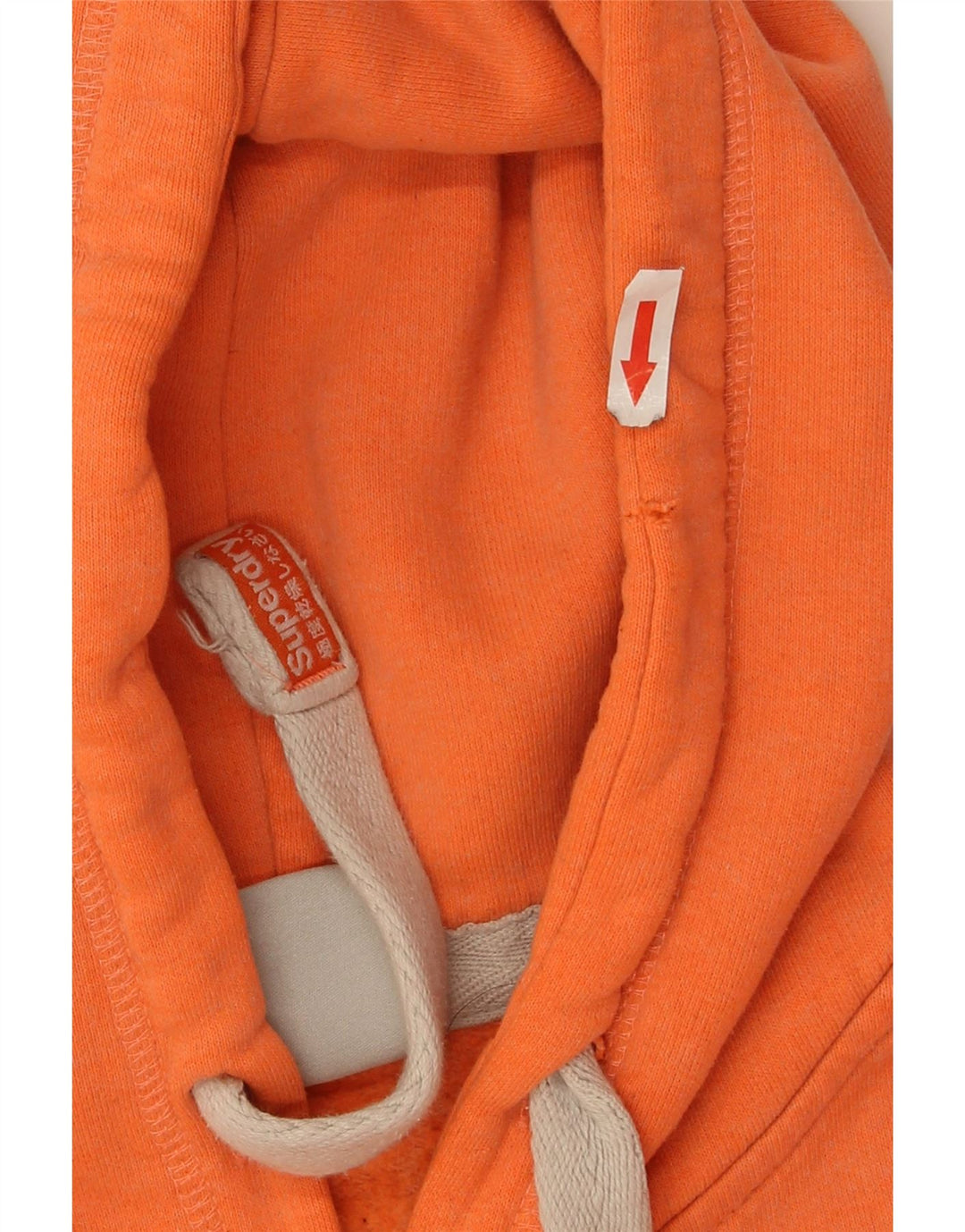 Superdry Damen-Kapuzenpullover mit Grafik, UK 10, Größe S, Orange, Polyester