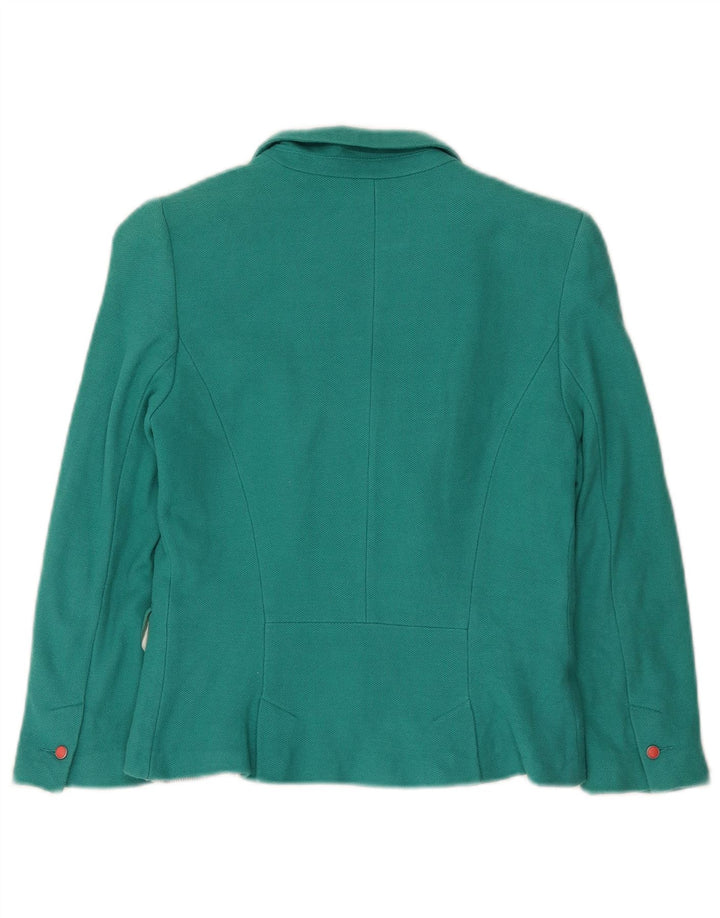 Zara Damen Crop 2 Button Blazer Jacke UK 10 Small Blau