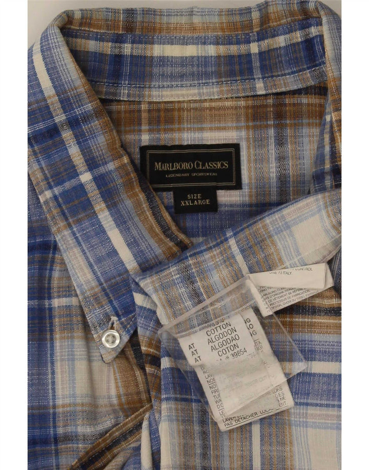 Marlboro Classics Herren-Kurzarmhemd 2XL aus mehrfarbig karierter Baumwolle