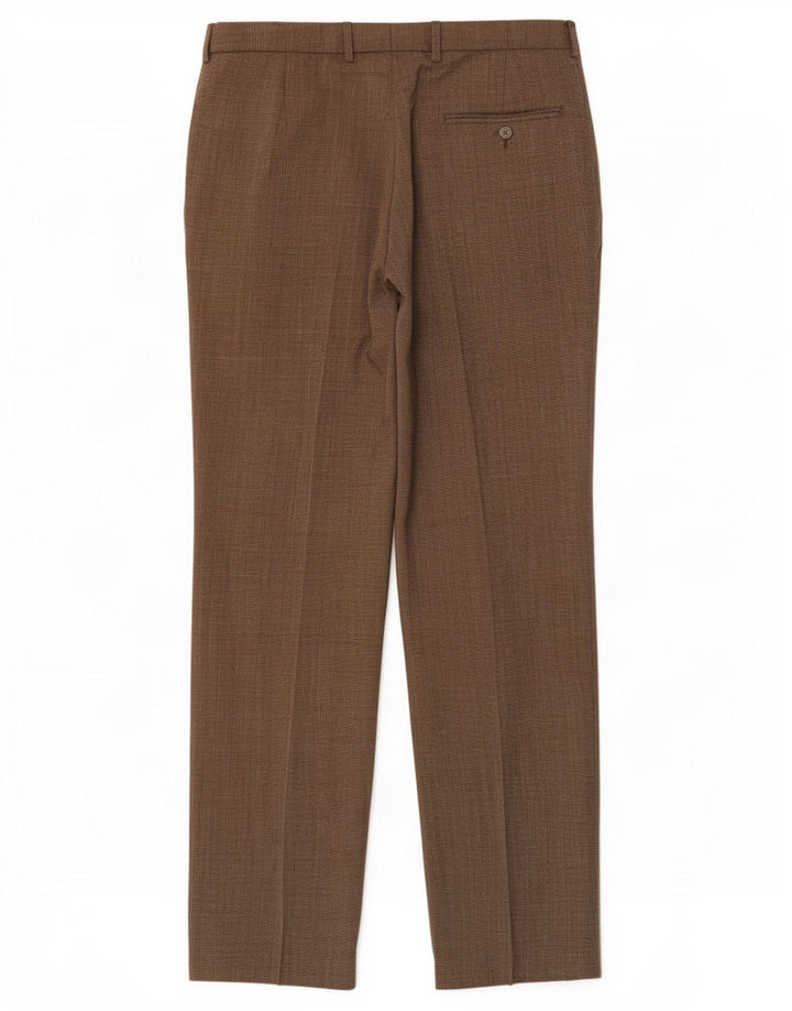 Marks & Spencer Herren-Anzughose in normaler Passform, W34 L33, braun kariert