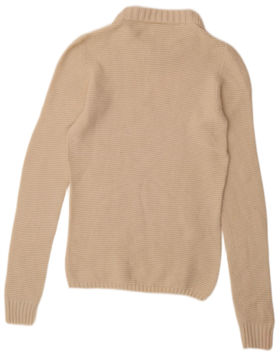 LACOSTE Damen-Pullover mit Rundhalsausschnitt, Größe 38, mittelbeige Wolle