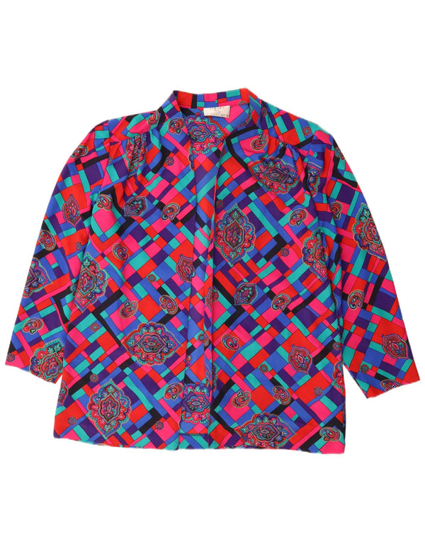 Linea Womens Longline Cardigan Top UK 20 2XL Mehrfarbig Geometrisch