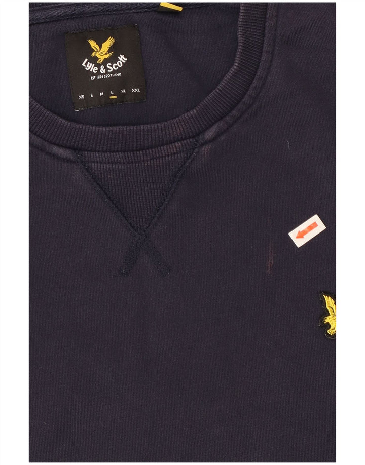 Lyle & Scott Herren-Sweatshirt, Pullover, groß, marineblau, Baumwolle