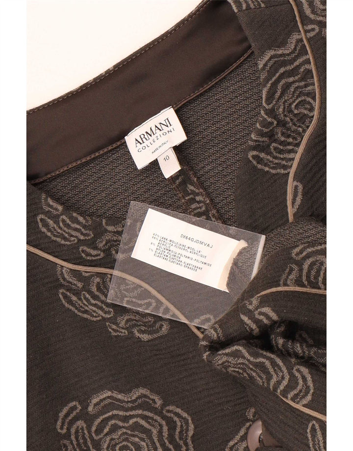 Armani Collezioni Damen 5-Knopf-Blazerjacke UK 10 Kleines graues Blumenmuster