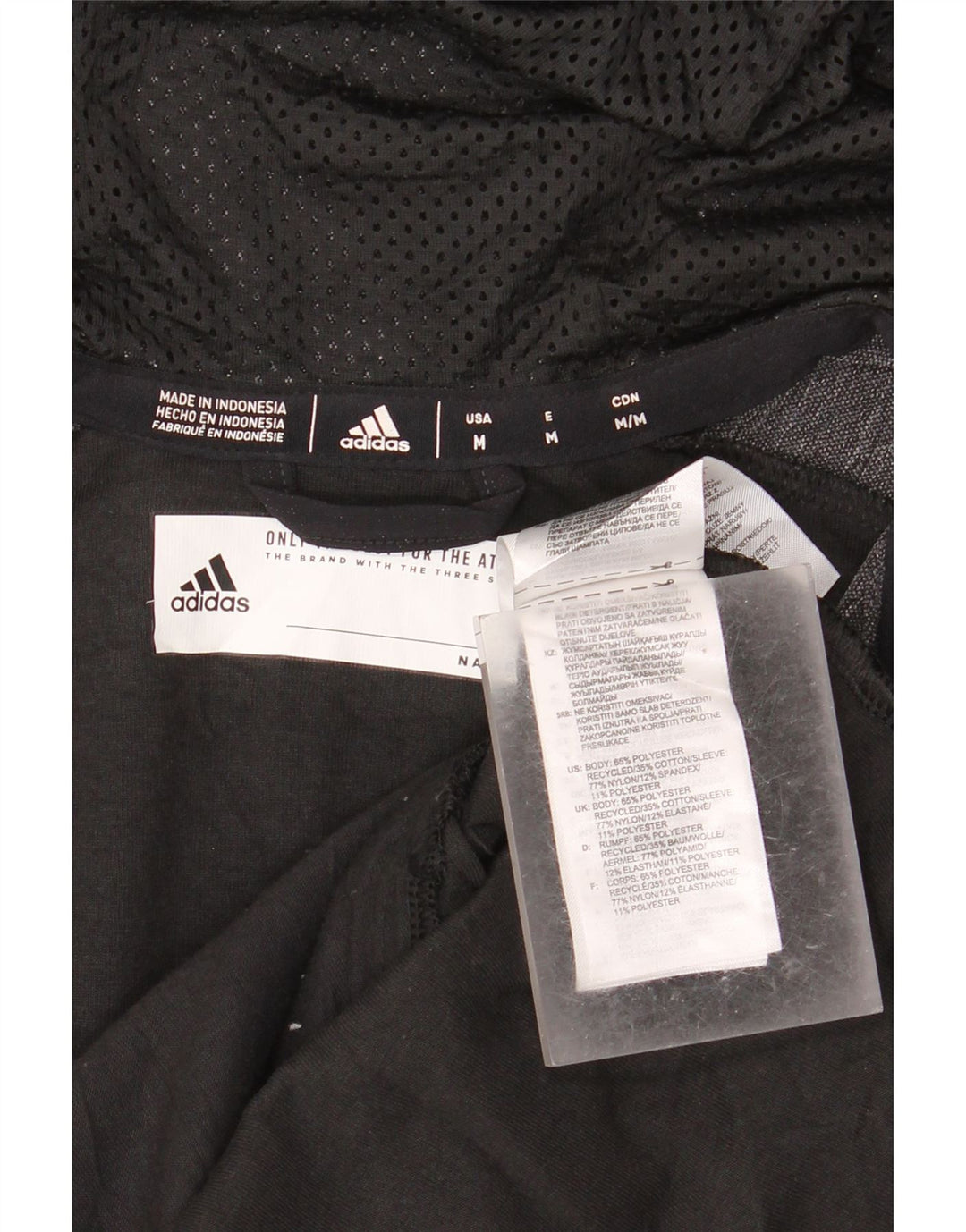 ADIDAS Herren-Kapuzenpullover mit Reißverschluss, mittelschwarz, Polyester