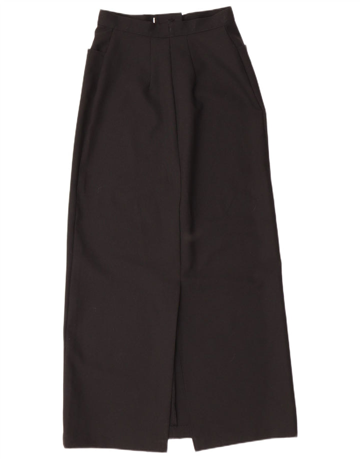 BENETTON Damen Maxirock mit hoher Taille IT 44 Medium W25 Schwarz Polyester