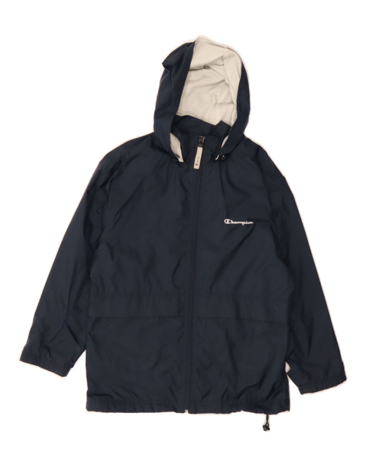CHAMPION Boys Hooded Rain Jacket 7-8 Years Navy Blue Polyamide Vintage Champion and Second-Hand Champion from Messina Hembry 