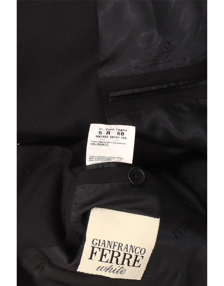 Gianfranco Ferre Herren 3-Knopf-Blazerjacke IT 58 2XL Marineblaue Wolle