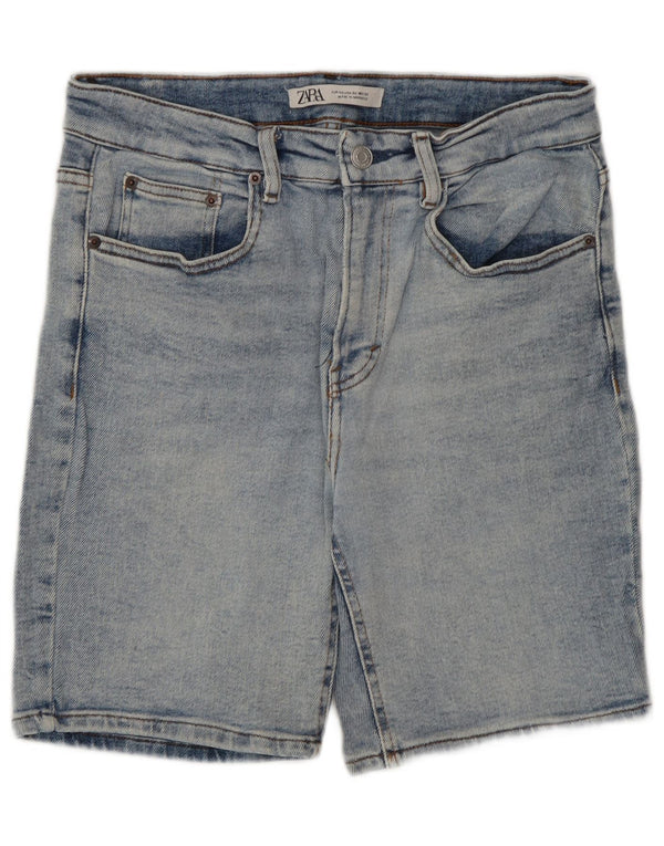 Zara Herren Jeansshorts EU 42 Large W32 Blaue Baumwolle