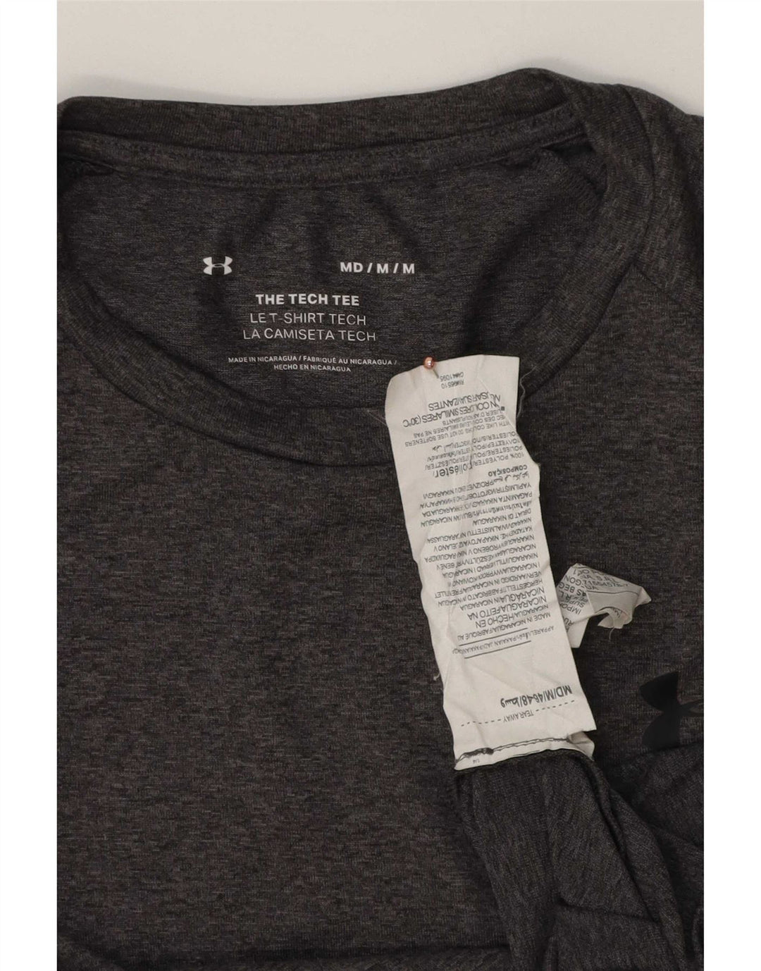 Under Armour Herren-T-Shirt-Oberteil aus mittelgrau meliertem Polyester