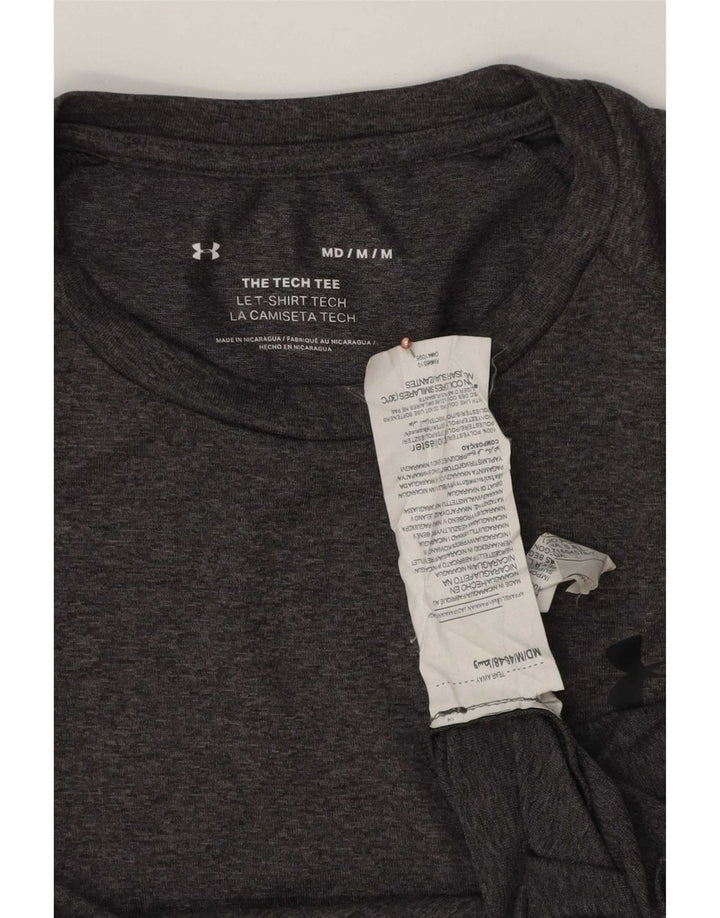 Under Armour Herren-T-Shirt-Oberteil aus mittelgrau meliertem Polyester
