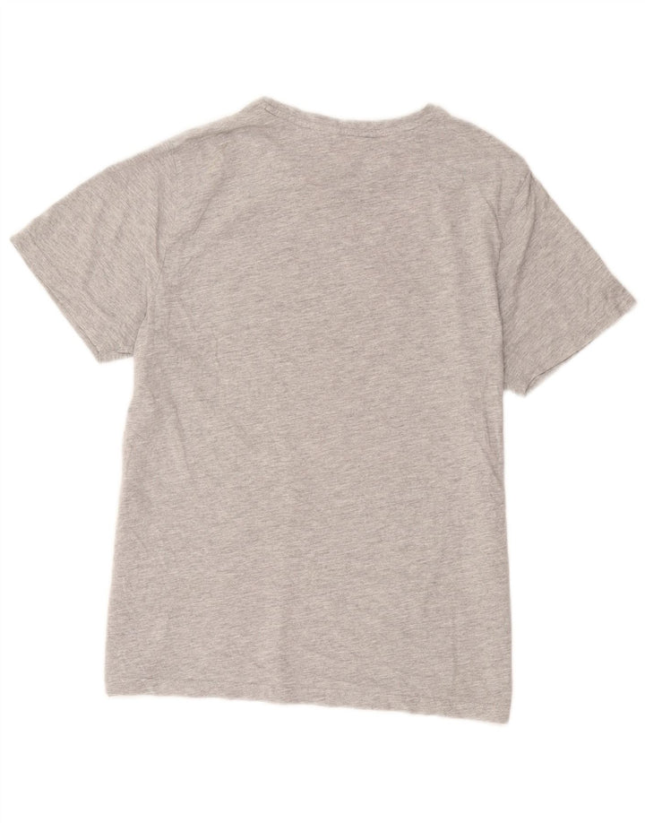Animal-Grafik-T-Shirt-Oberteil für Herren aus mittelgrauer Baumwolle