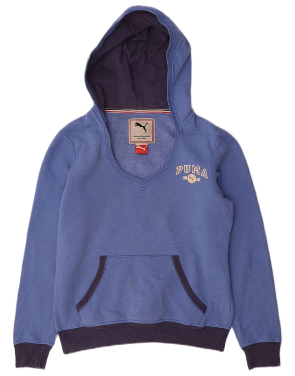 Puma Damen-Kapuzenpullover mit Kapuze, UK 10, klein, blau, Farbblock
