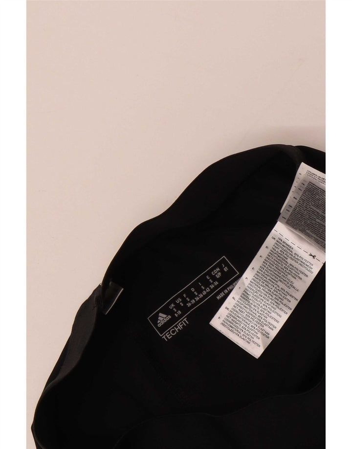 Adidas Damen Tech Fit Graphic Leggings UK 8/10 Small Schwarz Polyester