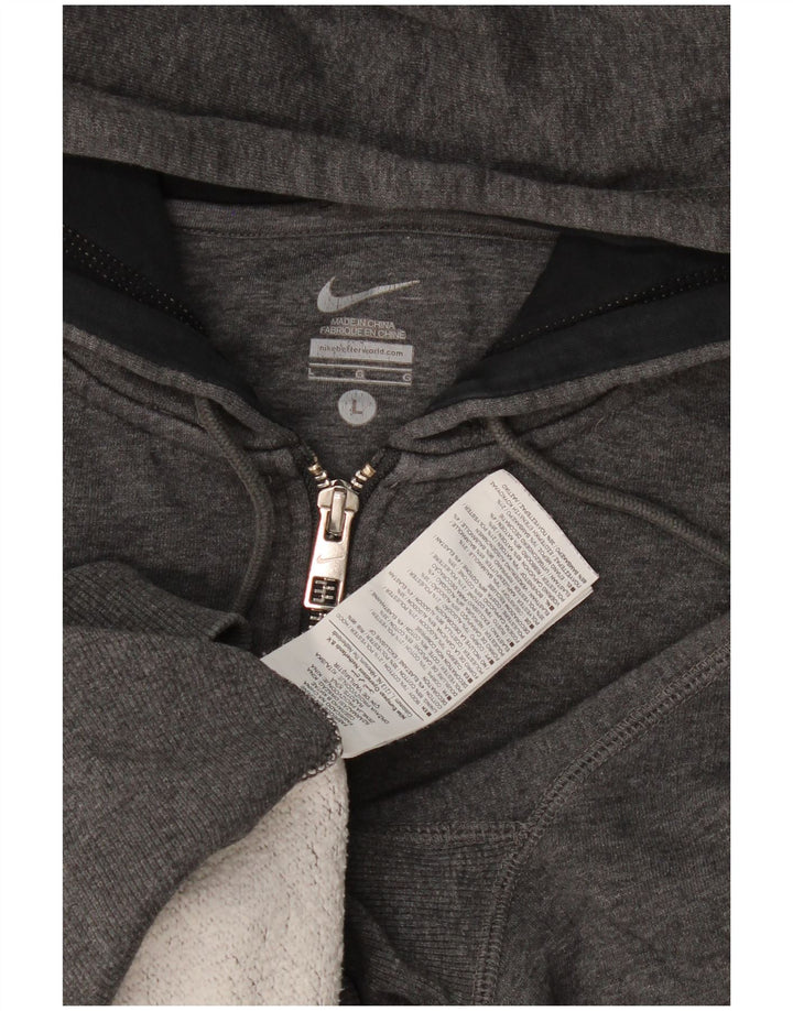 Nike Herren-Kapuzenpullover mit Reißverschluss, groß, graue Baumwolle