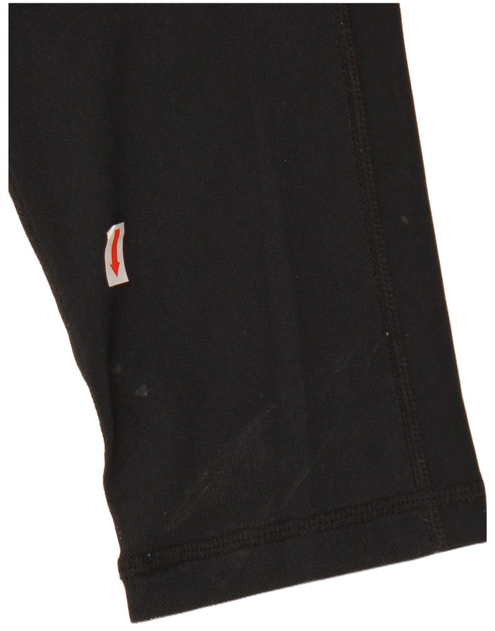 NIKE Womens Dri Fit Graphic Capri Leggings UK 12 Mittelschwarzes Polyester