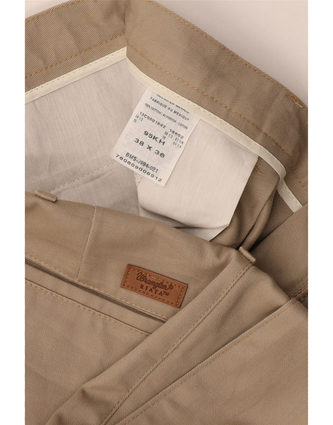 WRANGLER Herren Riata Pegged Chino Hose W38 L36 Beige Baumwolle