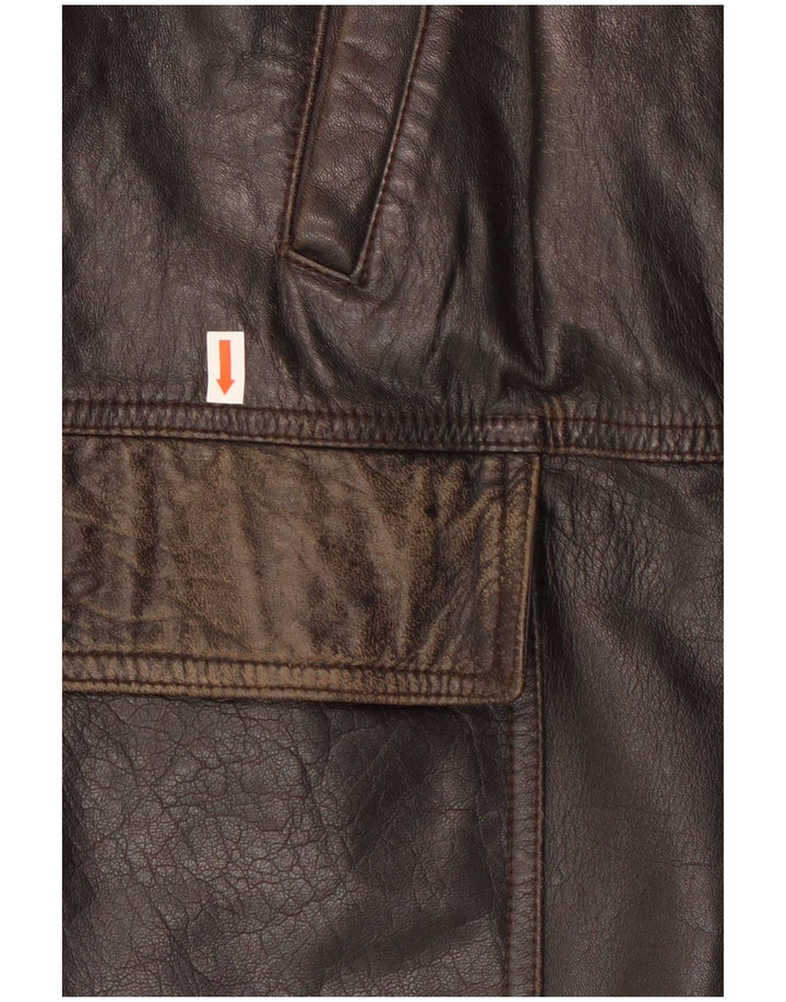 Lavorazione Artigianale Herren Lederjacke IT 48 Mittelbraunes Leder