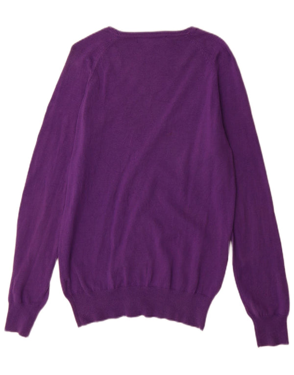 Zara Damen Strickjacke UK 18 XL Lila Baumwolle