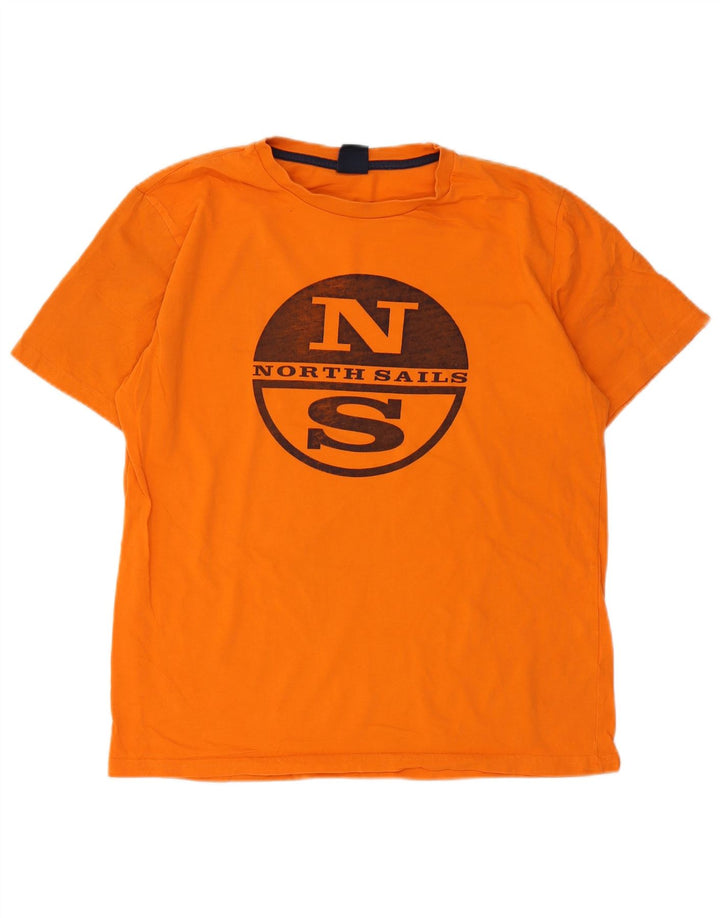 North Sails Herren Grafik-T-Shirt-Oberteil Mittelorange