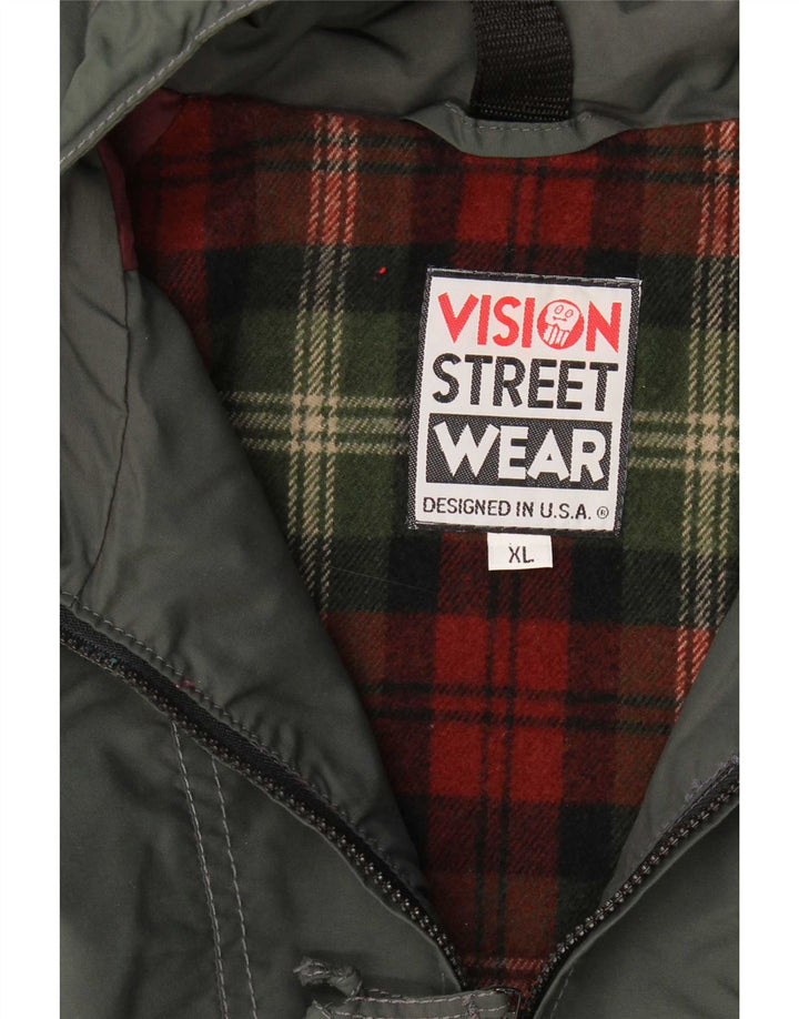 Vision Street Wear Herren Pullover Regenjacke UK 42 XL Khaki Farbblock