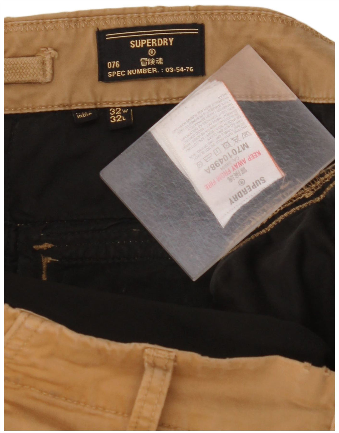 SUPERDRY Gerade Cargohose für Herren, W32, L32, Beige, Baumwolle