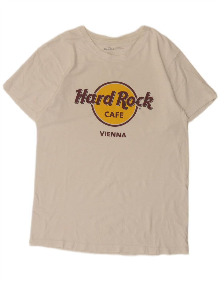 Hard Rock Cafe Herren Vienna Graphic T-Shirt Top Mittelweiß