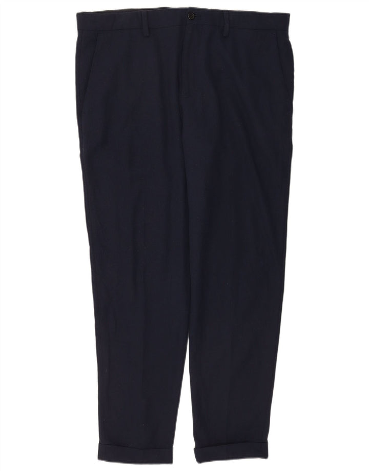 Slim-Anzughose für Herren von Zara, EU 44, Größe L, W34, L30, Marineblau, Polyester