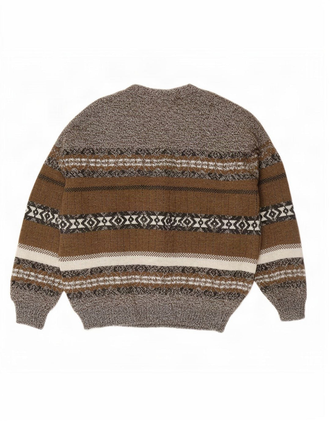 Vintage Herren Cardigan Pullover XL Grau Fair Isle