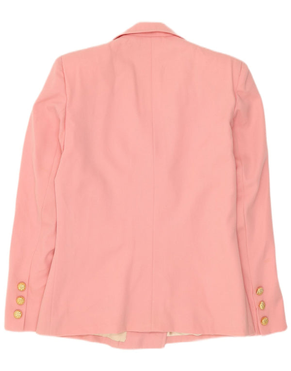 Vintage Damen Zweireihige Blazerjacke UK 10 Small Pink