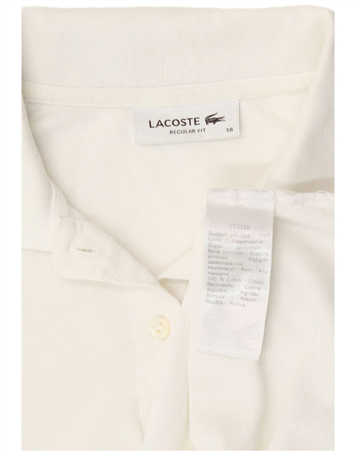 Lacoste Damen-Poloshirt mit normaler Passform, Größe 38, mittelweiße Baumwolle