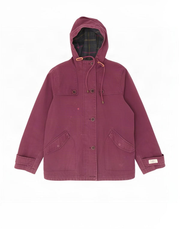 Joules Damen-Regenjacke mit Kapuze, UK 14, Größe L, Lila, Baumwolle