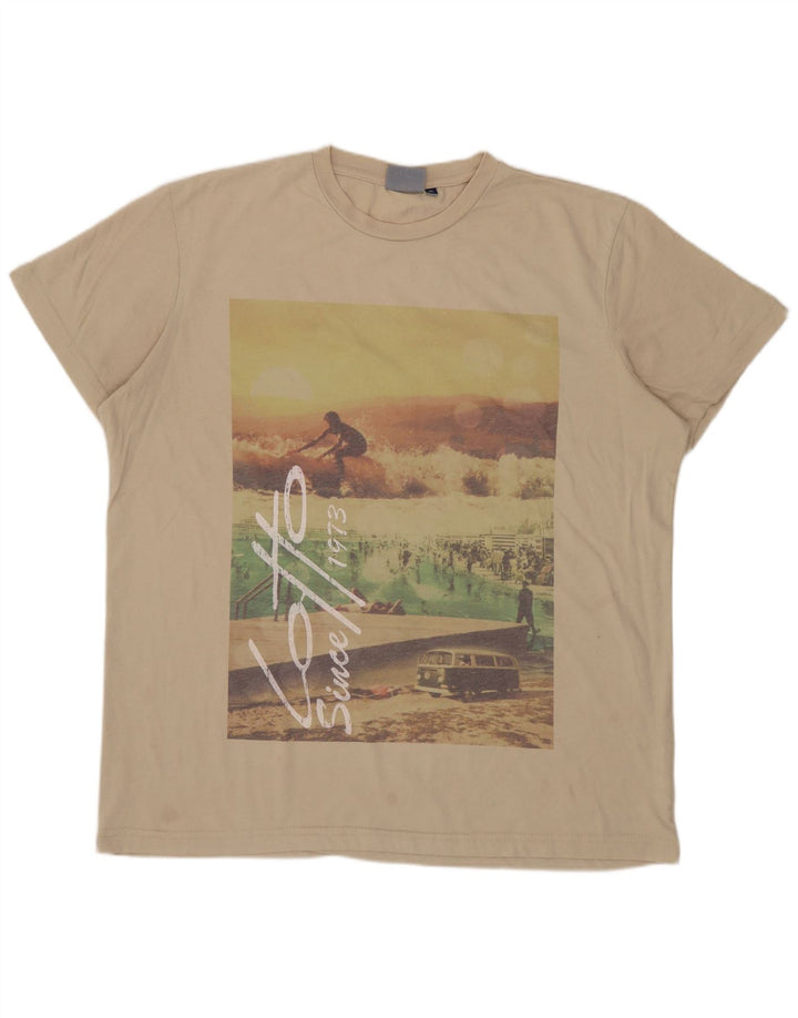 LOTTO Herren Grafik T-Shirt Top XL Beige