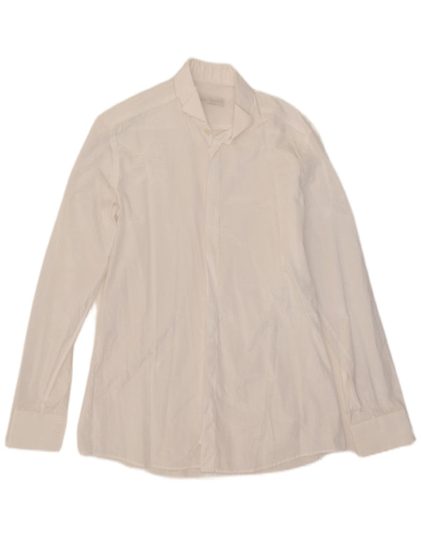 Carlo Pignatelli Mens Shirt Size 38 15 Medium White Polyester
