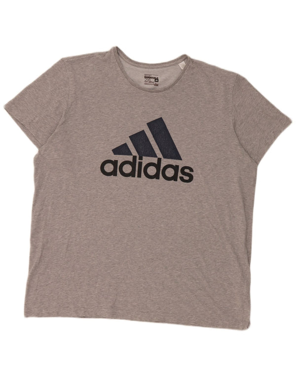 Adidas Herren Grafik T-Shirt Top 2XL Grau Baumwolle