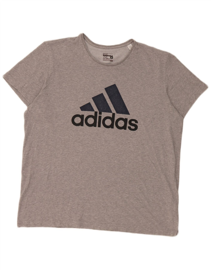 Adidas Herren Grafik T-Shirt Top 2XL Grau Baumwolle